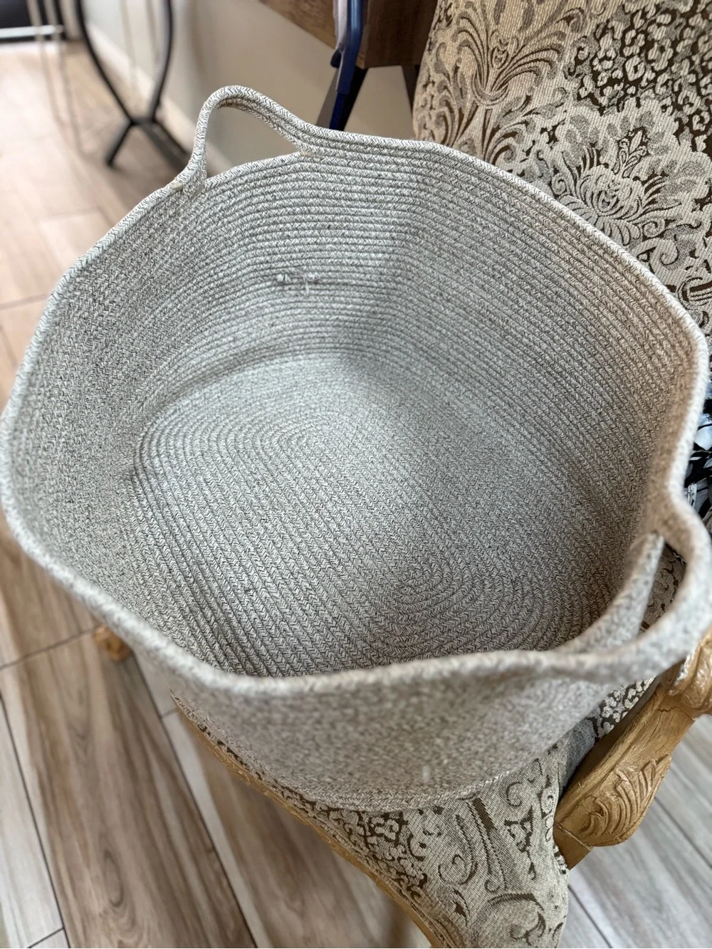Extra Large Handwoven Storage Rope Basket Home Organizer – Natural Cream